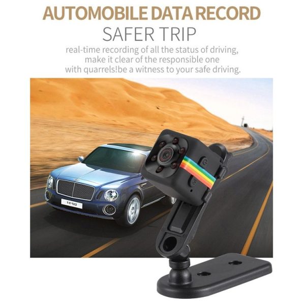 SQ11 Mini DV HD 1080P 2MP Sport Recorder Camera with Holder, Support Monitor Detection & IR Night Vision & TF Card (Black) - Image 6