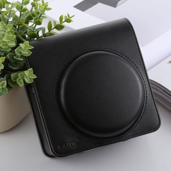 Retro Style Full Body Camera PU Leather Case Bag with Strap for FUJIFILM instax SQUARE SQ6 (Black) - Image 2
