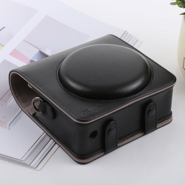 Retro Style Full Body Camera PU Leather Case Bag with Strap for FUJIFILM instax SQUARE SQ6 (Black) - Image 3