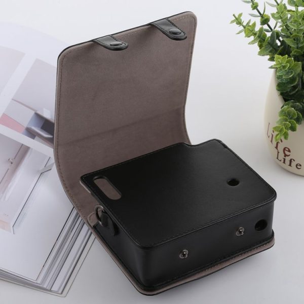 Retro Style Full Body Camera PU Leather Case Bag with Strap for FUJIFILM instax SQUARE SQ6 (Black) - Image 4
