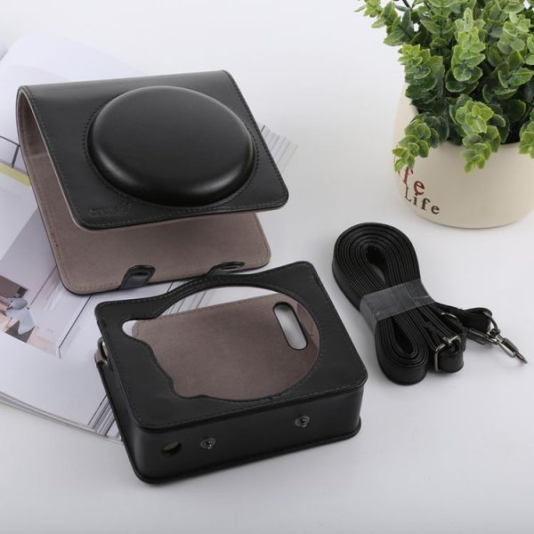 Retro Style Full Body Camera PU Leather Case Bag with Strap for FUJIFILM instax SQUARE SQ6 (Black) - Image 6