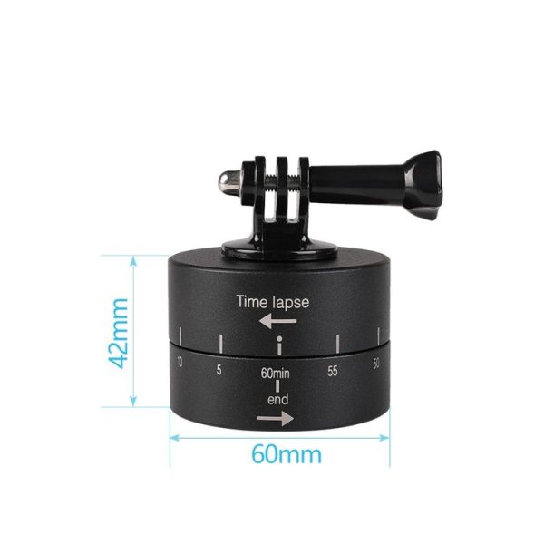 360 Degree Auto Rotation 60 Minutes Time Lapse Stabilizer Tripod Head Adapter for GoPro (Black) - Image 7