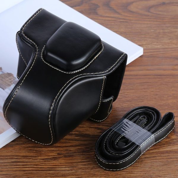 XT100 PU Leather Camera Protective bag for FUJIFILM X-T100 Camera, with Strap (Black)