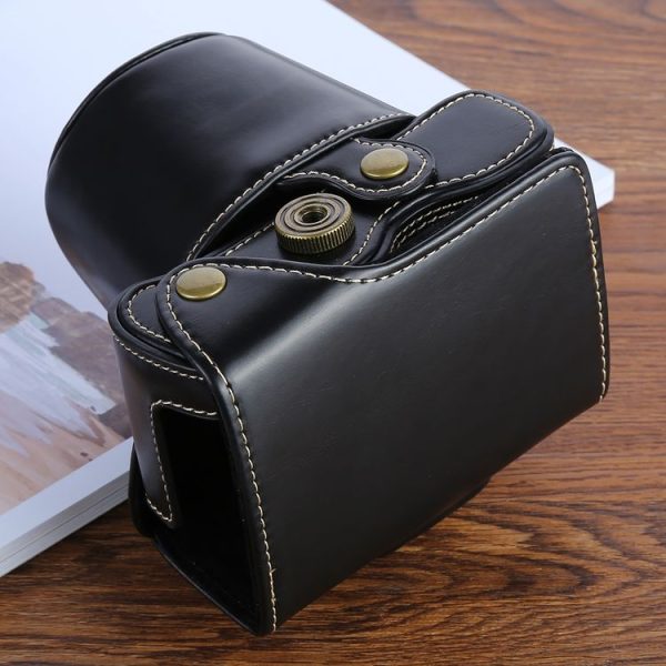 XT100 PU Leather Camera Protective bag for FUJIFILM X-T100 Camera, with Strap (Black) - Image 3