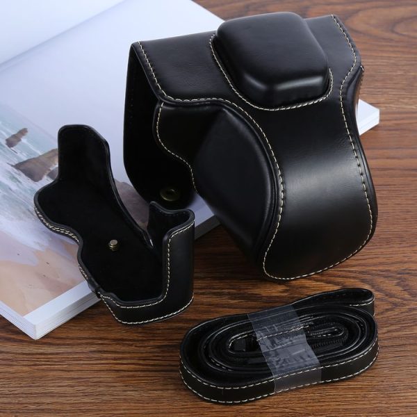 XT100 PU Leather Camera Protective bag for FUJIFILM X-T100 Camera, with Strap (Black) - Image 4