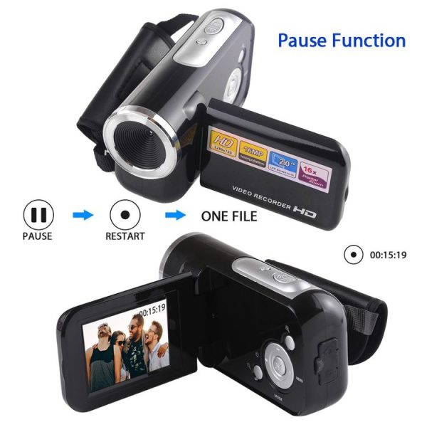 1280x720P HD 16X Digital Zoom 16.0 MP Digital Video Camera Recorder with 2.0 inch LCD Screen (Black) - Image 8