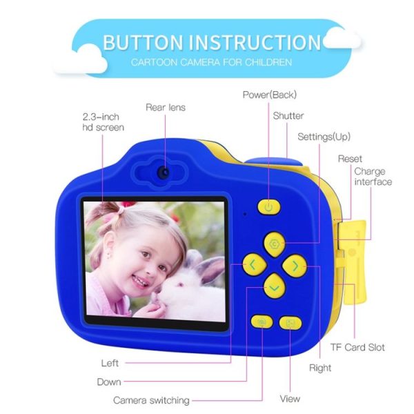 12.0 Mega Pixel 2.3 inch IPS HD Screen Children Digital SLR Camera (Blue) - Image 11