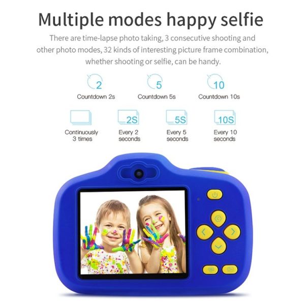 12.0 Mega Pixel 2.3 inch IPS HD Screen Children Digital SLR Camera (Blue) - Image 8