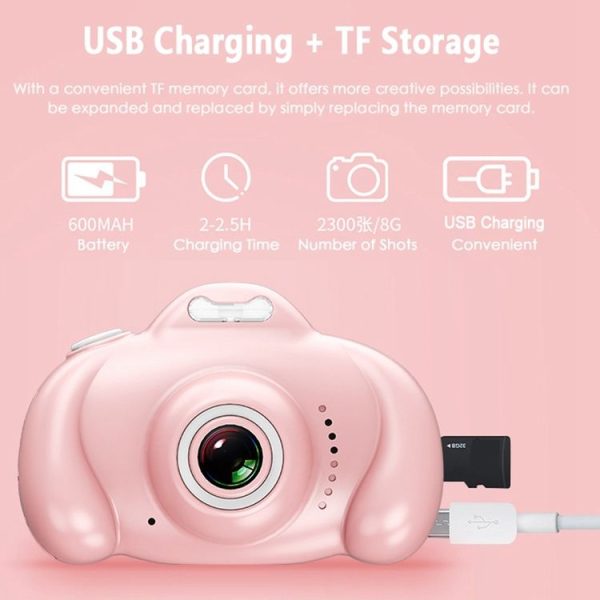 16.0 Mega Pixel Dual-Camera 2.0 inch Screen Cartoon HD Digital SLR Camera for Children (White) - Image 6