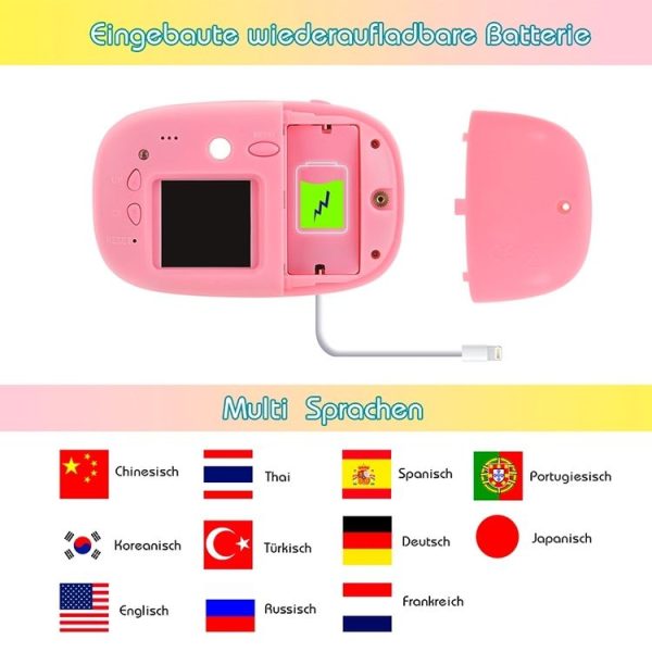 2.0 Mega Pixel 1.44 inch HD Screen Creative DIY Mini Digital Camera for Children (Pink) - Image 6