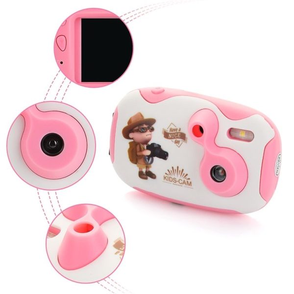2.0 Mega Pixel 1.44 inch HD Screen Creative DIY Mini Digital Camera for Children (Pink) - Image 7