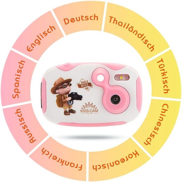 2.0 Mega Pixel 1.44 inch HD Screen Creative DIY Mini Digital Camera for Children (Pink) - Image 8