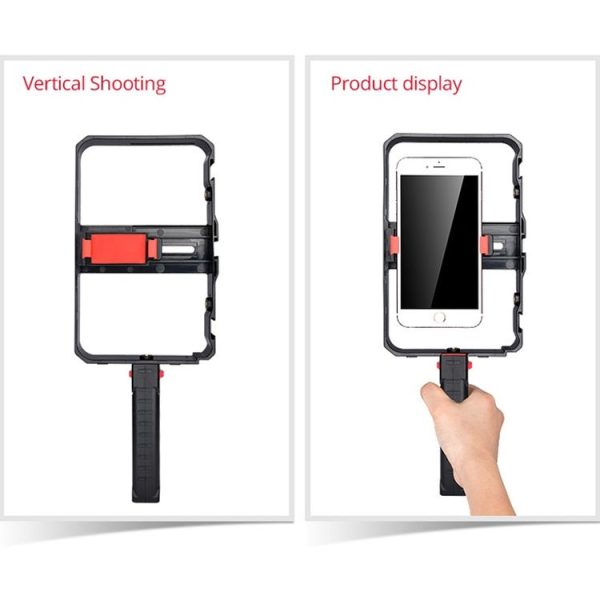 YELANGU YLG0901B Vlogging Live Broadcast Smartphone Plastic Cage Video Rig Filmmaking Recording Handle Stabilizer Bracket for iPhone, Galaxy, Huawei, Xiaomi, HTC, LG, Google, and Other Smartphones (Black) - Image 11
