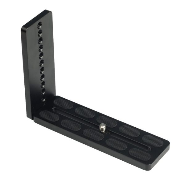 125A Universal 1 / 4 inch Vertical Shoot Quick Release L Plate Bracket Base Holder (Black) - Image 2