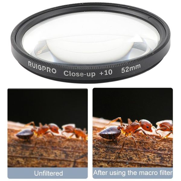 RUIGPRO for GoPro HERO 7 / 6 / 5 Professional 52mm 10X Close-up Lens Filter with Filter Adapter Ring & Lens Cap - Image 4