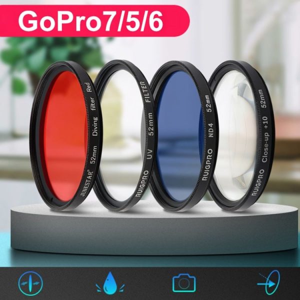 RUIGPRO for GoPro HERO 7 / 6 / 5 Professional 52mm 10X Close-up Lens Filter with Filter Adapter Ring & Lens Cap - Image 6