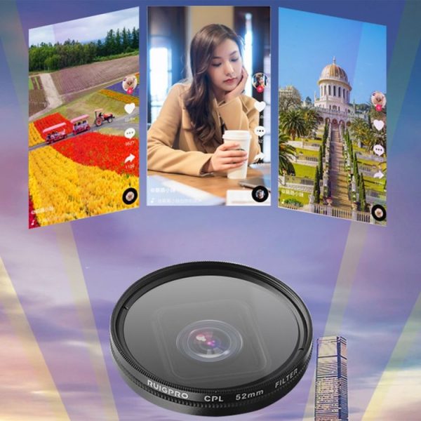 RUIGPRO for GoPro HERO 7 / 6 / 5 Professional 52mm 10X Close-up Lens Filter with Filter Adapter Ring & Lens Cap - Image 8