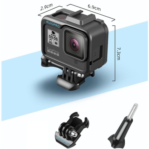 RUIGPRO for GoPro HERO8 Black Standard Border PC ABS Frame Mount Protective Case (Black) - Image 7