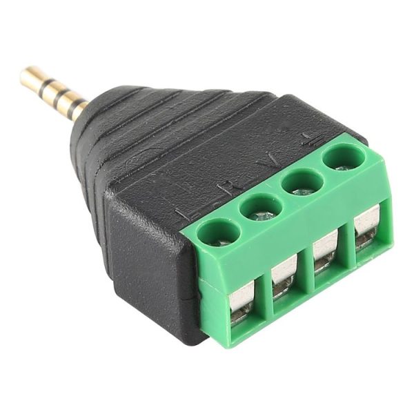 2.5mm Male Plug 4 Pole 4 Pin Terminal Block Stereo Audio Connector - Image 2