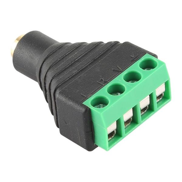 2.5mm Female Plug 4 Pin Terminal Block Stereo Audio Connector - Image 2