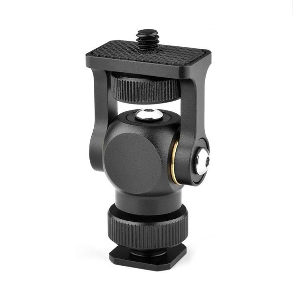 YELANGU 180 Degree Swing Mini Tripod Ball Head Bracket Cold Shoe Mount 1 / 4 inch Screw Adapter (Black)