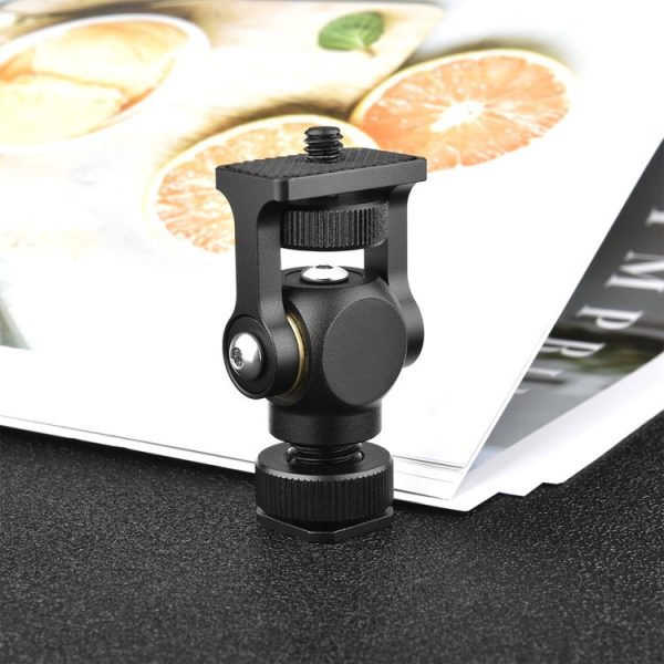 YELANGU 180 Degree Swing Mini Tripod Ball Head Bracket Cold Shoe Mount 1 / 4 inch Screw Adapter (Black) - Image 10
