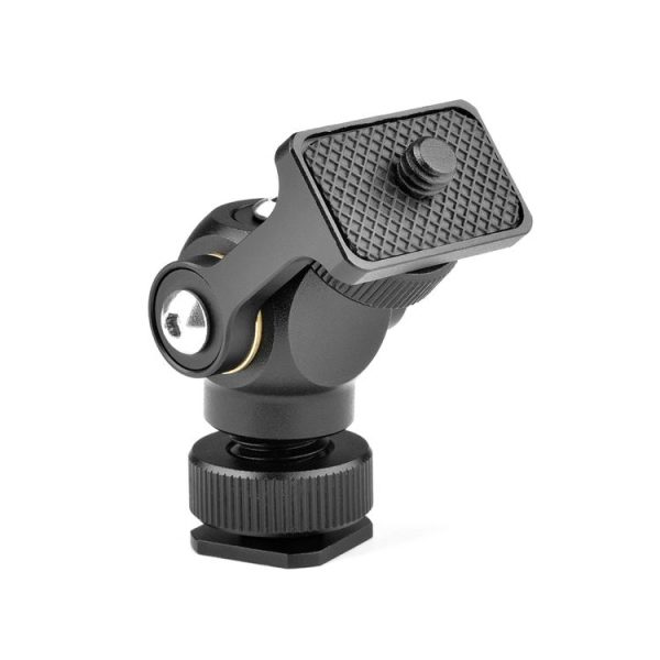 YELANGU 180 Degree Swing Mini Tripod Ball Head Bracket Cold Shoe Mount 1 / 4 inch Screw Adapter (Black) - Image 3