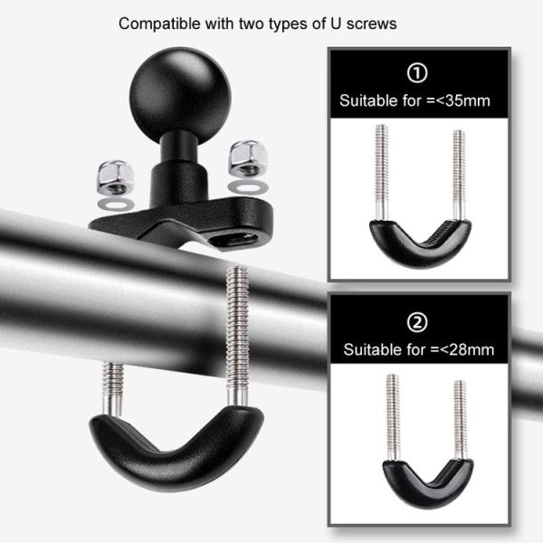 9cm Connecting Rod 20mm Ball Head Motorcycle Handlebar Fixed Mount Holder with Tripod Adapter & Screw for GoPro, Insta360, DJI and Other Action Cameras (Black) - Image 5
