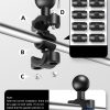25mm Ball Head Motorcycle Rearview Mirror Fixed Mount Holder with 4 Styles Gaskets for GoPro, Insta360, DJI and Other Action Cameras (Black) - Image 3