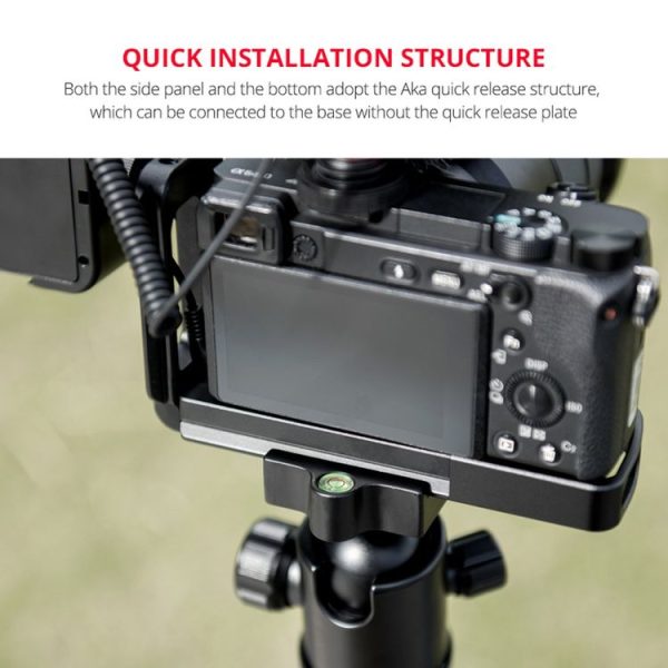 YELANGU YLG0715A 1 / 4 inch Vertical Shoot Quick Release L Plate Bracket Base Holder for Sony A6300 / A6000 / A6100 / A6400 / A6500 (Black) - Image 10