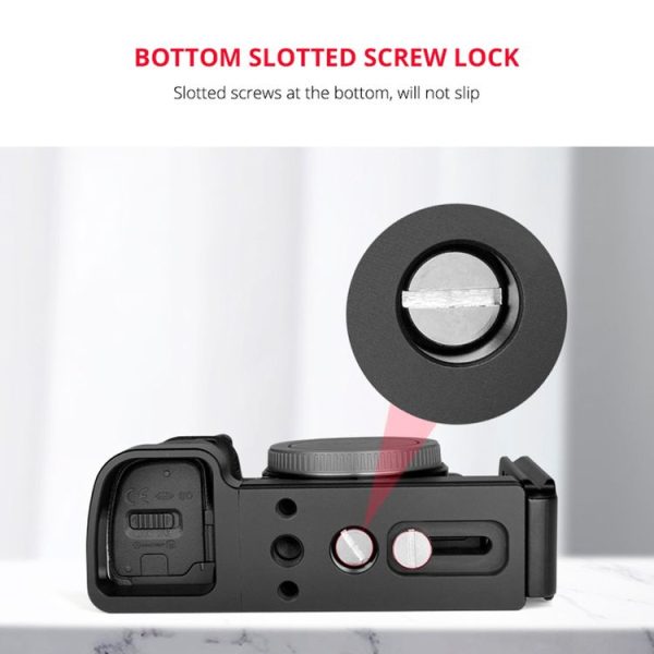 YELANGU YLG0715A 1 / 4 inch Vertical Shoot Quick Release L Plate Bracket Base Holder for Sony A6300 / A6000 / A6100 / A6400 / A6500 (Black) - Image 13
