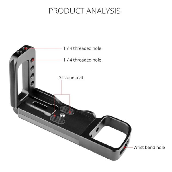 YELANGU YLG0715A 1 / 4 inch Vertical Shoot Quick Release L Plate Bracket Base Holder for Sony A6300 / A6000 / A6100 / A6400 / A6500 (Black) - Image 14