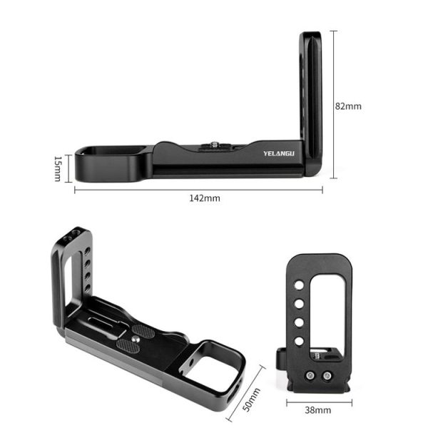 YELANGU YLG0715A 1 / 4 inch Vertical Shoot Quick Release L Plate Bracket Base Holder for Sony A6300 / A6000 / A6100 / A6400 / A6500 (Black) - Image 15
