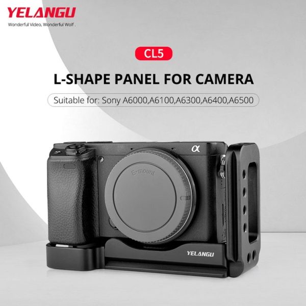 YELANGU YLG0715A 1 / 4 inch Vertical Shoot Quick Release L Plate Bracket Base Holder for Sony A6300 / A6000 / A6100 / A6400 / A6500 (Black) - Image 4