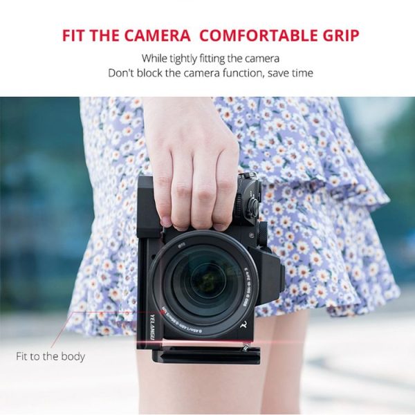 YELANGU CL6 YLG0712A Vertical Shoot Quick Release L Plate Bracket Base Holder for Sony A9 (ILCE-9) / A7 III / A7R III (Black) - Image 10