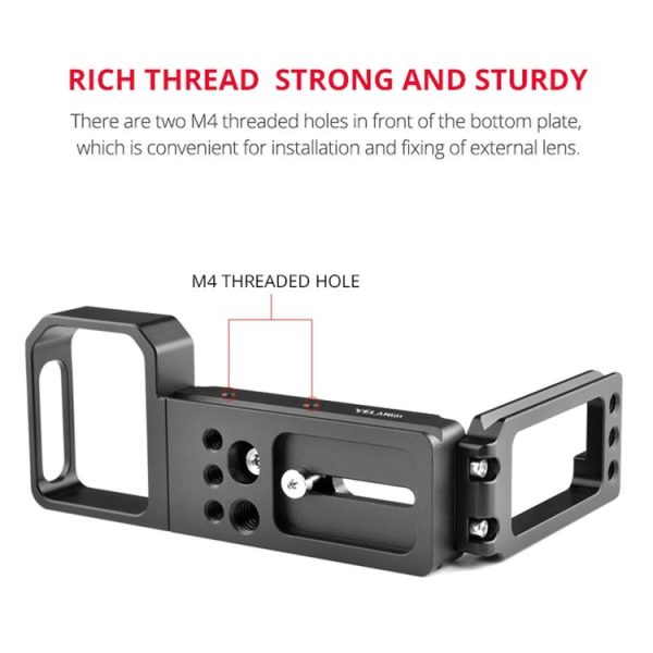 YELANGU CL6 YLG0712A Vertical Shoot Quick Release L Plate Bracket Base Holder for Sony A9 (ILCE-9) / A7 III / A7R III (Black) - Image 12