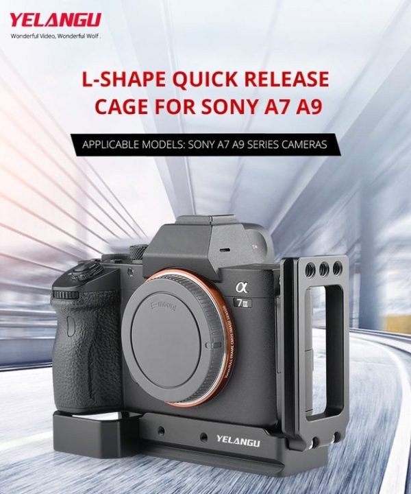 YELANGU CL6 YLG0712A Vertical Shoot Quick Release L Plate Bracket Base Holder for Sony A9 (ILCE-9) / A7 III / A7R III (Black) - Image 4