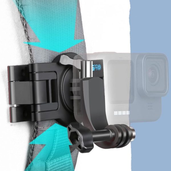 RUIGPRO 360 Degree Rotating Quick Release Strap Mount Shoulder Backpack Mount for GoPro, Insta360, DJI and Other Action Cameras (Black)