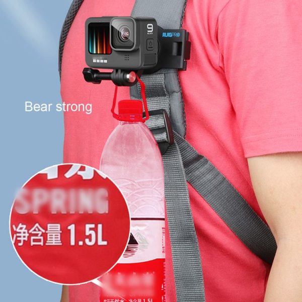 RUIGPRO 360 Degree Rotating Quick Release Strap Mount Shoulder Backpack Mount for GoPro, Insta360, DJI and Other Action Cameras (Black) - Image 10