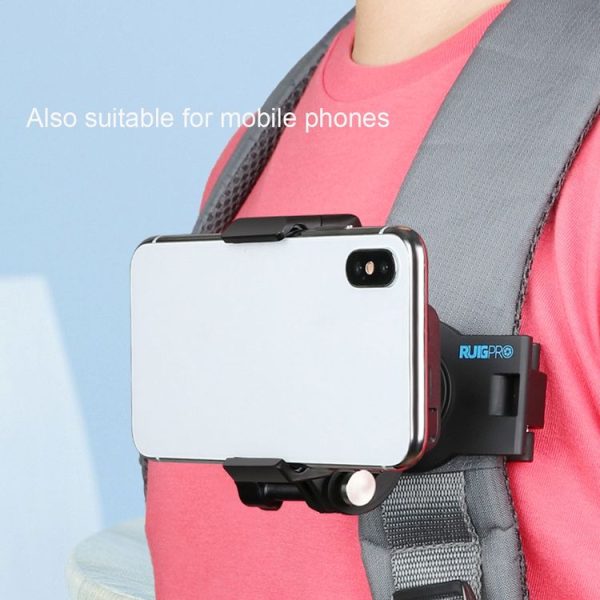 RUIGPRO 360 Degree Rotating Quick Release Strap Mount Shoulder Backpack Mount for GoPro, Insta360, DJI and Other Action Cameras (Black) - Image 11