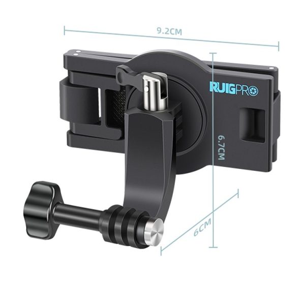 RUIGPRO 360 Degree Rotating Quick Release Strap Mount Shoulder Backpack Mount for GoPro, Insta360, DJI and Other Action Cameras (Black) - Image 2