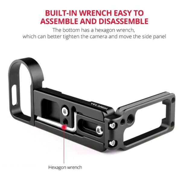 YELANGU CL1 YLG0716A Vertical Shoot Quick Release L Plate Bracket Base Holder for Nikon Z6 / Z7 (Black) - Image 11