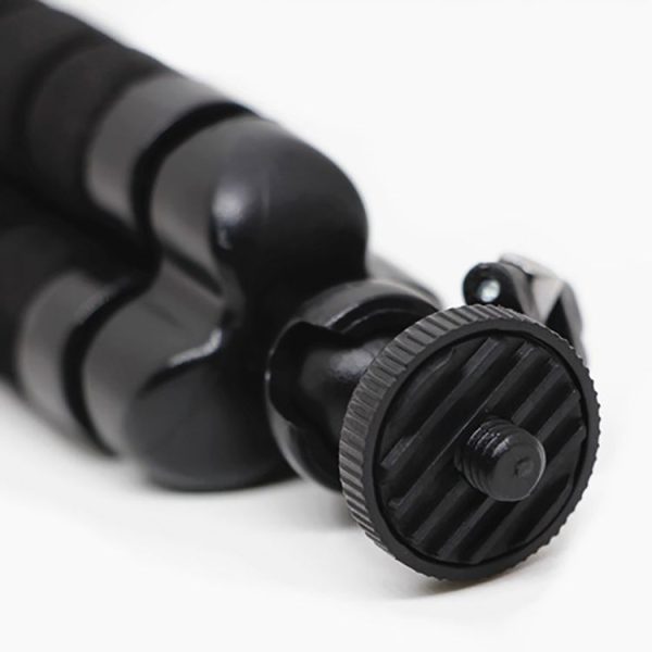 Mini Octopus Flexible Foam Tripod Holder with Phone Clamp & Remote Control (Black) - Image 5