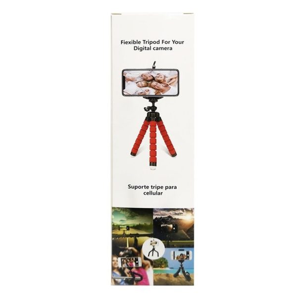 Mini Octopus Flexible Foam Tripod Holder with Phone Clamp & Remote Control (Black) - Image 7
