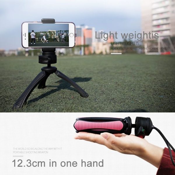 Fotopro SY-310 Adjustable 123mm-167mm 1.5kg Burden 1 / 4 inch Screw Portable Mini Tripod Holder Stand Mount with Protective Cover & Sling for Mobile Phone & GoPro & Card Machine & Micro DSLR Digital Camera (Pink) - Image 9
