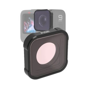 JSR KB Series Diving Color Lens Filter for GoPro HERO13 Black / 12 Black / 11 Black / 10 Black / 9 Black (Pink)