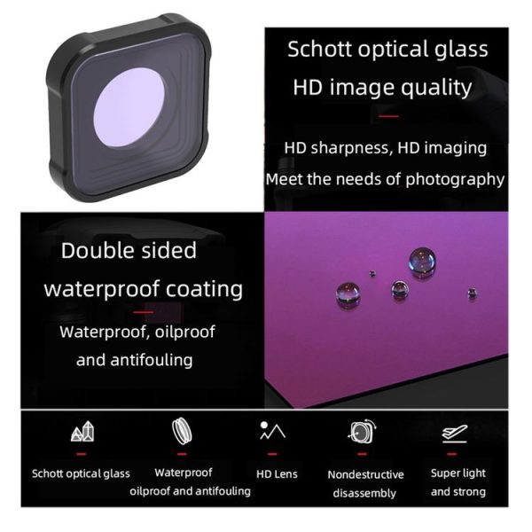 JSR KB Series STAR+CPL+NIGHT+ND8+ND16+ND32 Lens Filter for GoPro HERO13 Black / 12 Black / 11 Black / 10 Black / 9 Black - Image 4