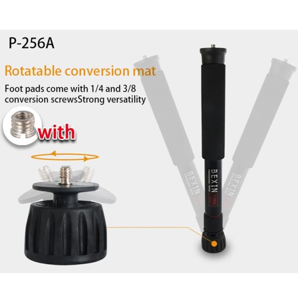 BEXIN P256A Portable Travel Outdoor DSLR Camera Aluminum Alloy Monopod Holder (Black) - Image 6