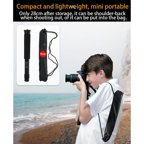 BEXIN P256A Portable Travel Outdoor DSLR Camera Aluminum Alloy Monopod Holder (Black) - Image 9