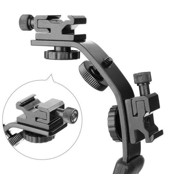 L-Shaped Aluminum Flash Bracket Camera Holder (Black) - Image 5